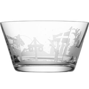 NIB Orrefors Sweden‎ Symbols etched Crystal Bowl by Emma Ekberg
